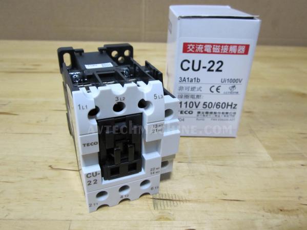 Teco Magnetic Contactor CU-22-3A1a1b-110V CU22E5 
