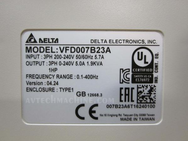 VFD007B23A Delta Inverter AC Variable Frequency Drive VFD-B 1HP 3PH 230V