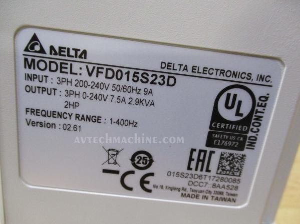 VFD015S23D Delta Inverter AC Variable Frequency Drive S1 2HP 3PH 230V