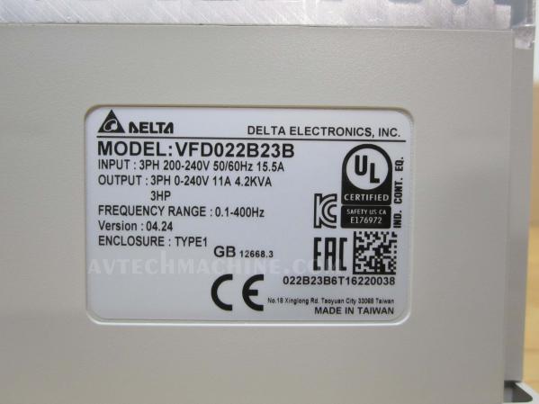 VFD022M23B Delta Inverter AC Variable Frequency Drive VFD-M 3HP 3PH ...