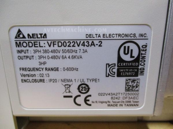 VFD022V43A-2 Delta Inverter AC Variable Frequency Drive VFD-VE 3HP 3PH 460V