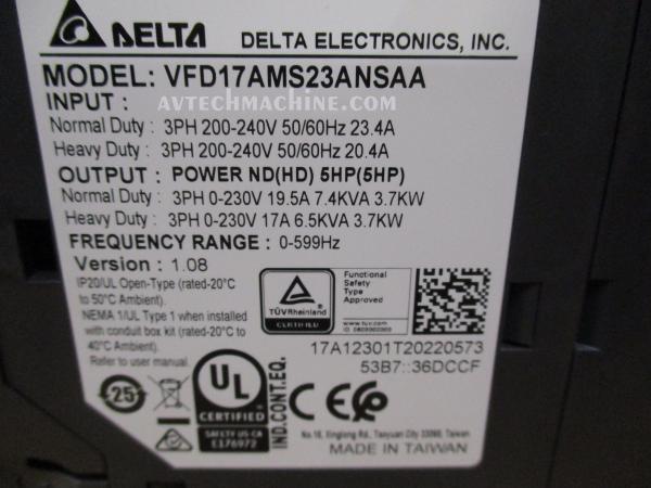 VFD17AMS23ANSAA Delta Inverter AC Variable Frequency Drive VFD-M 5HP ...