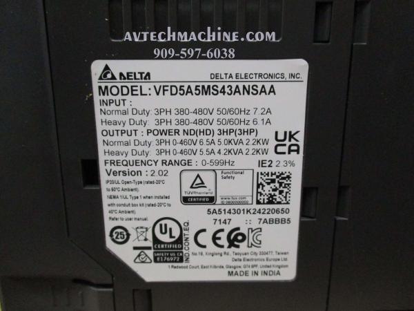 VFD5A5MS43ANSAA Delta Inverter AC Variable Frequency Drive MS300 3HP ...