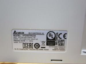 VFD007M23A Delta Inverter AC Variable Frequency Drive VFD-M 1HP 3PH 230V