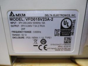 VFD015V23A-2 Delta Inverter AC Variable Frequency Drive VFD-VE 2HP 3PH 230V